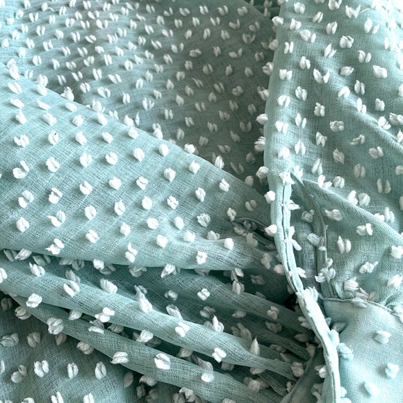 Beautiful discreet yet unique green/bleu mesh blouse - a gentle statement :) - Picture 3 of 4